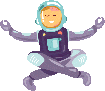 Astronaut sitting calmly