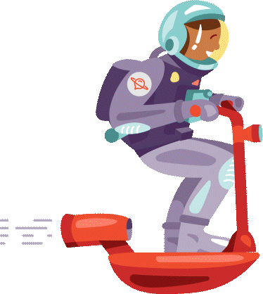 Astronaut travelling safely