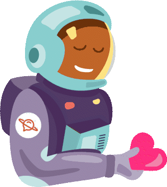 Astronaut holding a heart
